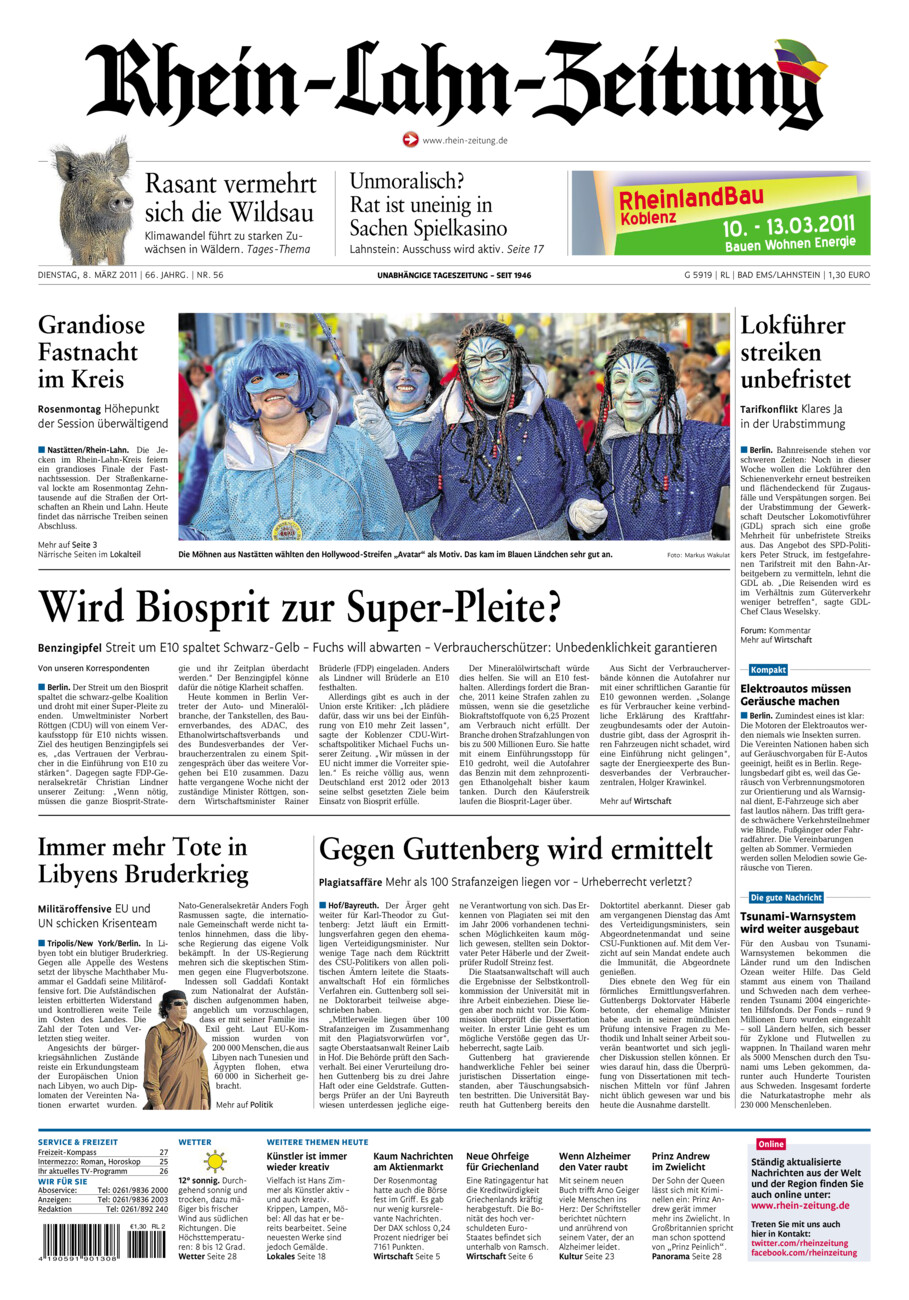 Rhein-Lahn-Zeitung vom Dienstag, 08.03.2011