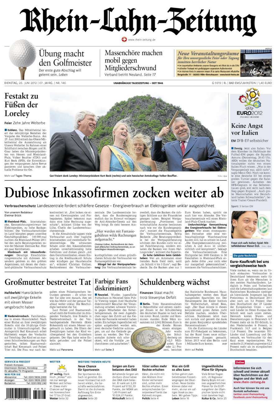 Rhein-Lahn-Zeitung vom Dienstag, 26.06.2012