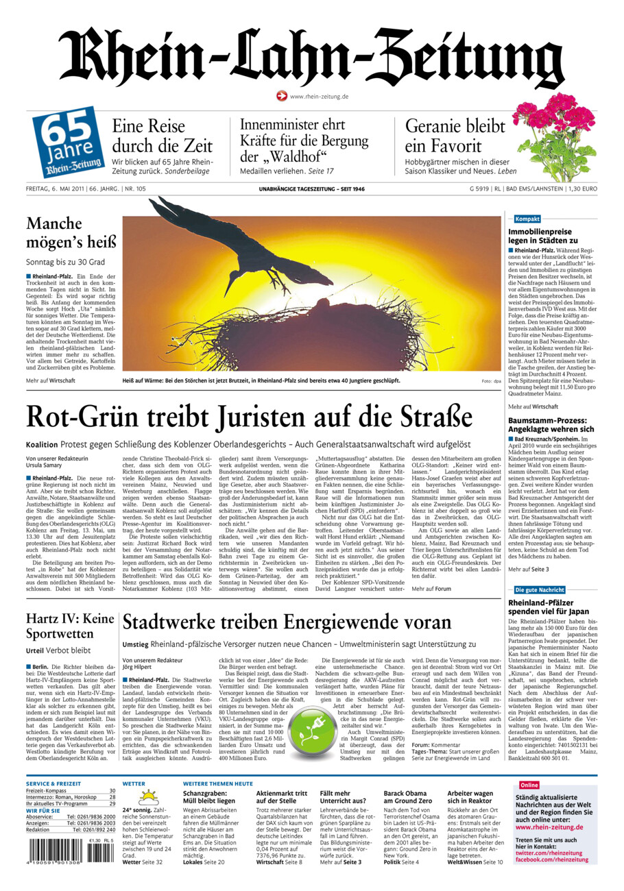 Rhein-Lahn-Zeitung vom Freitag, 06.05.2011