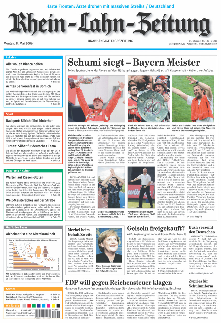 Rhein-Lahn-Zeitung vom Montag, 08.05.2006
