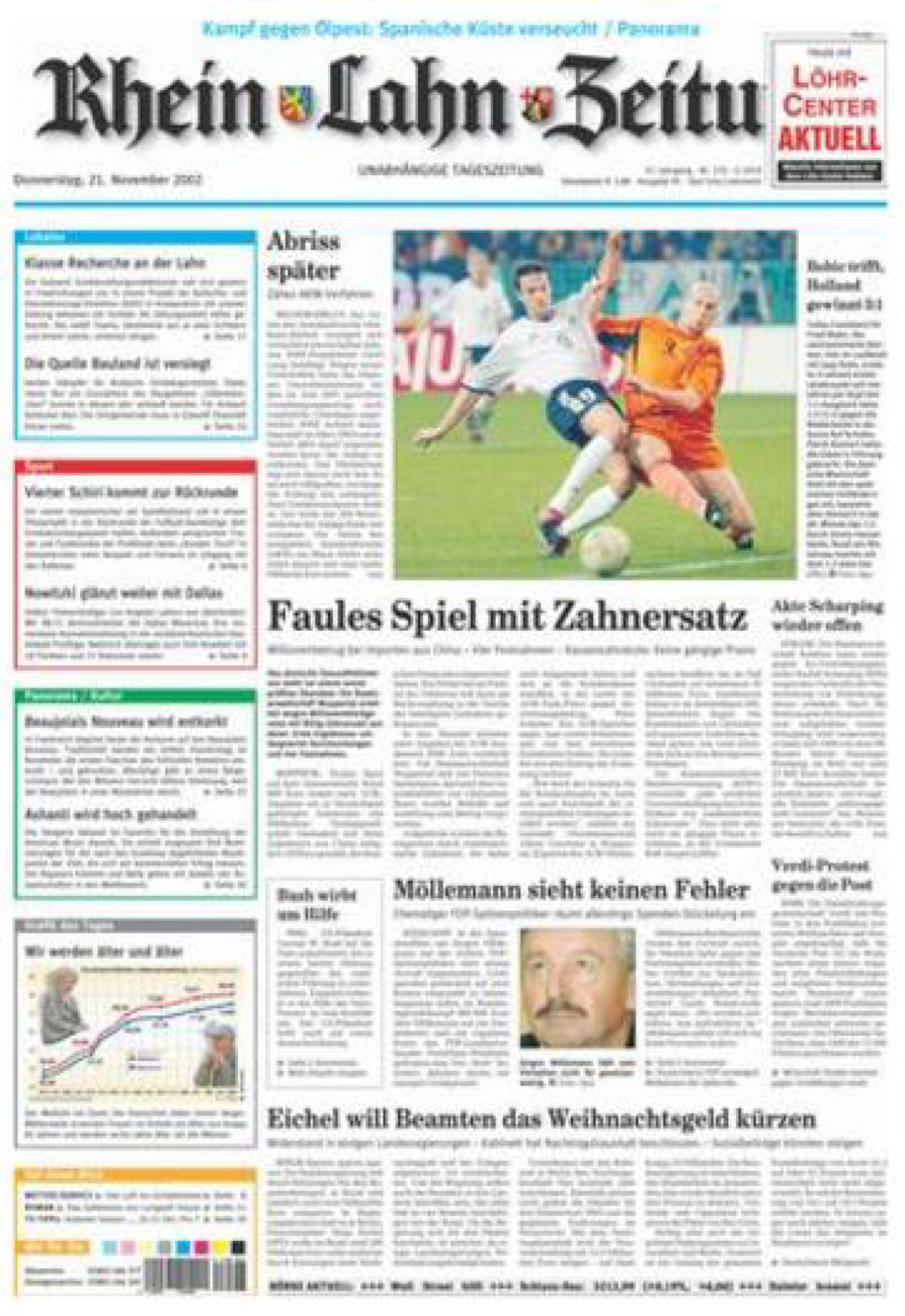 Rhein-Lahn-Zeitung vom Donnerstag, 21.11.2002