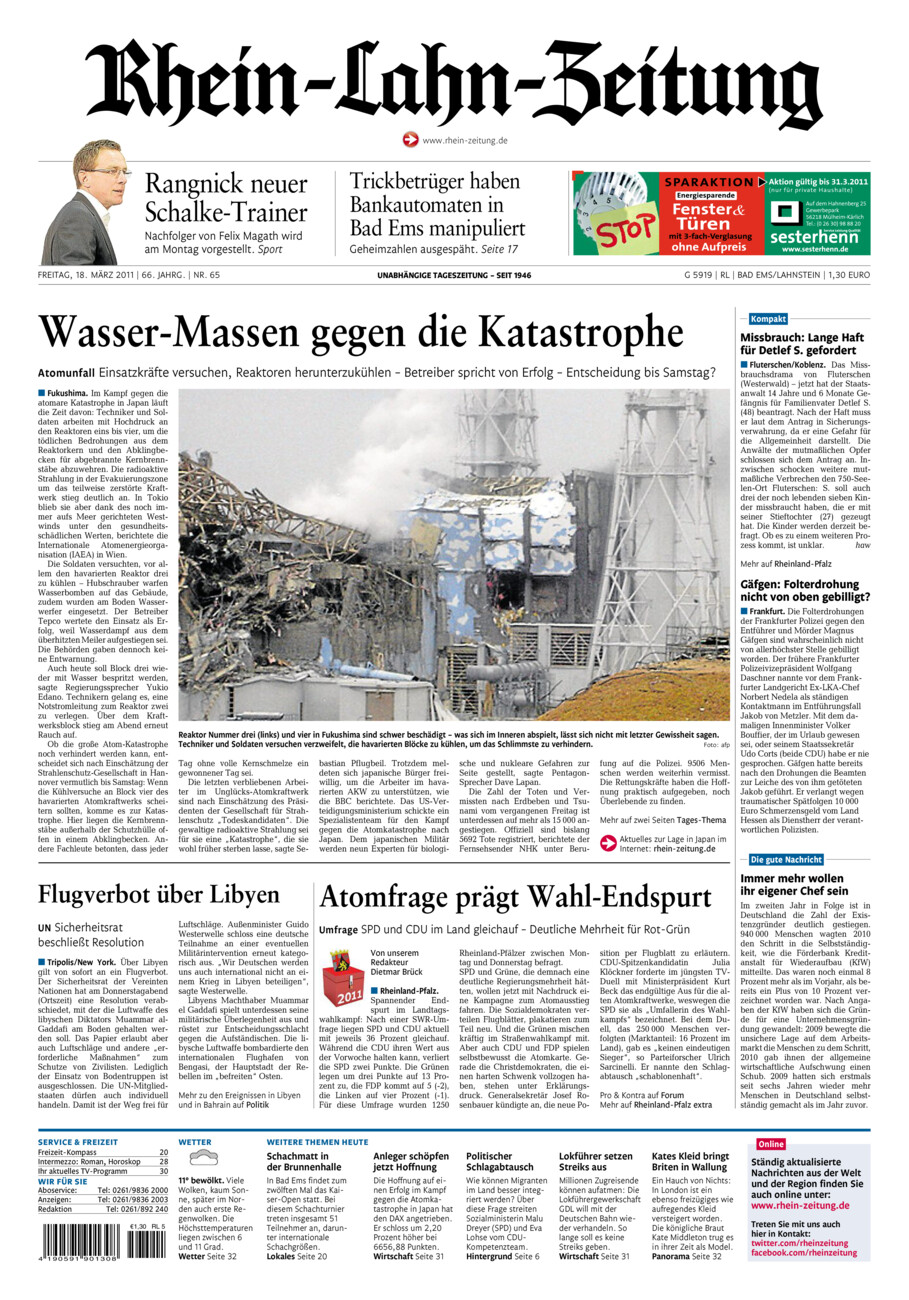 Rhein-Lahn-Zeitung vom Freitag, 18.03.2011