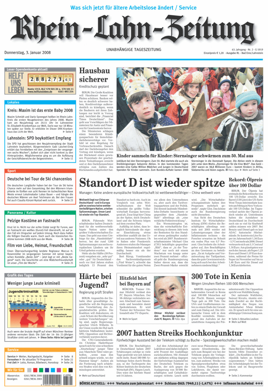 Rhein-Lahn-Zeitung vom Donnerstag, 03.01.2008