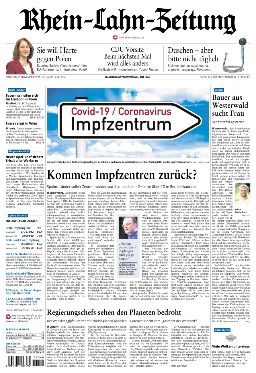 Rhein-Lahn-Zeitung vom Dienstag, 02.11.2021