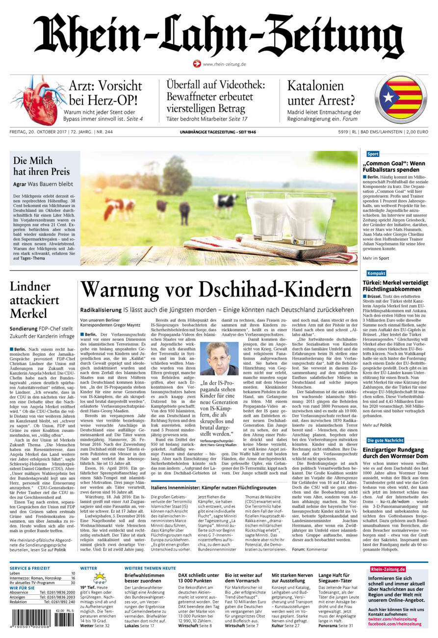 Rhein-Lahn-Zeitung vom Freitag, 20.10.2017