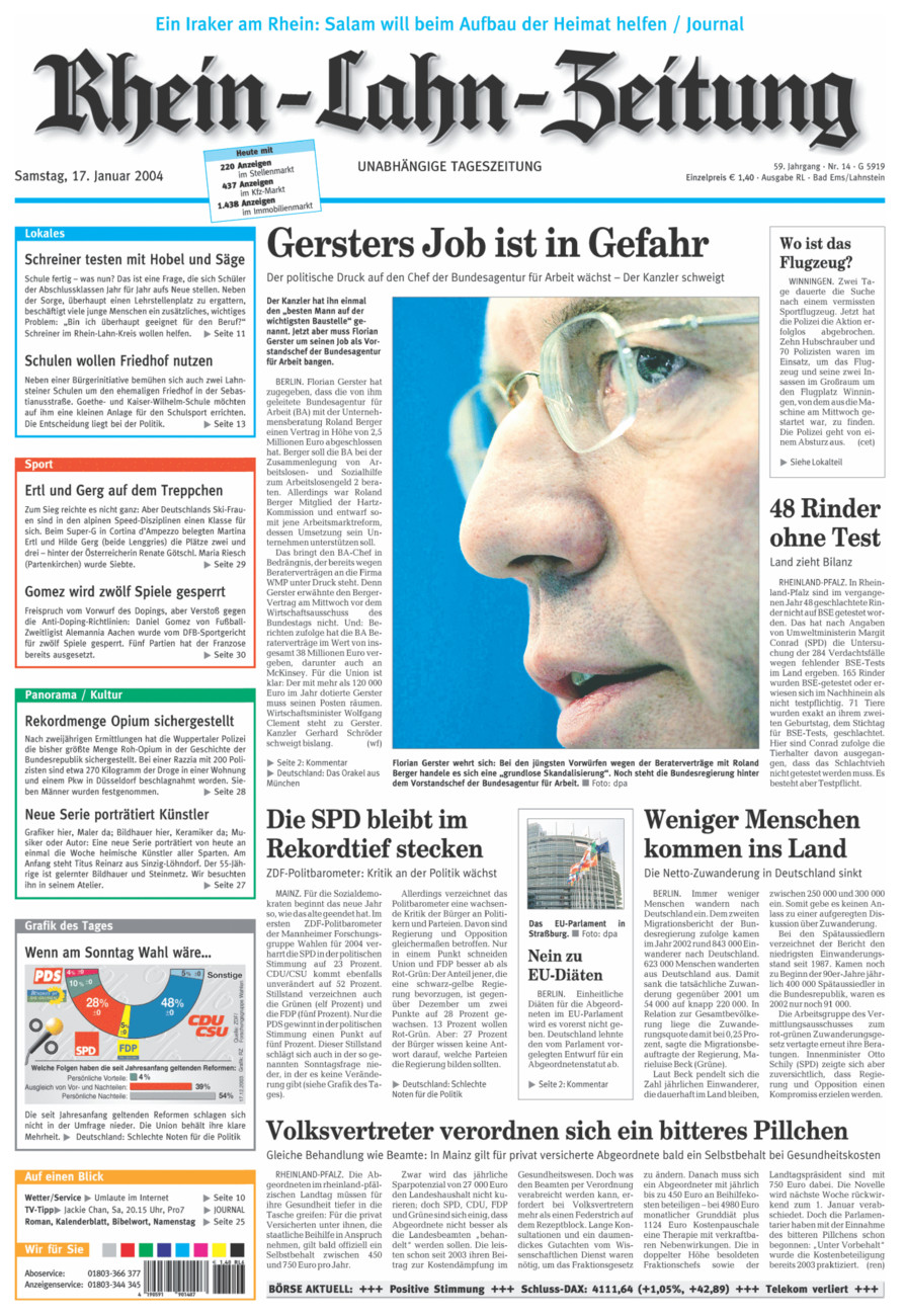 Rhein-Lahn-Zeitung vom Samstag, 17.01.2004