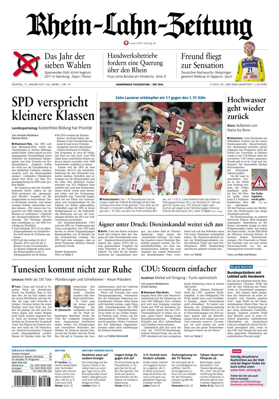 Rhein-Lahn-Zeitung vom Montag, 17.01.2011