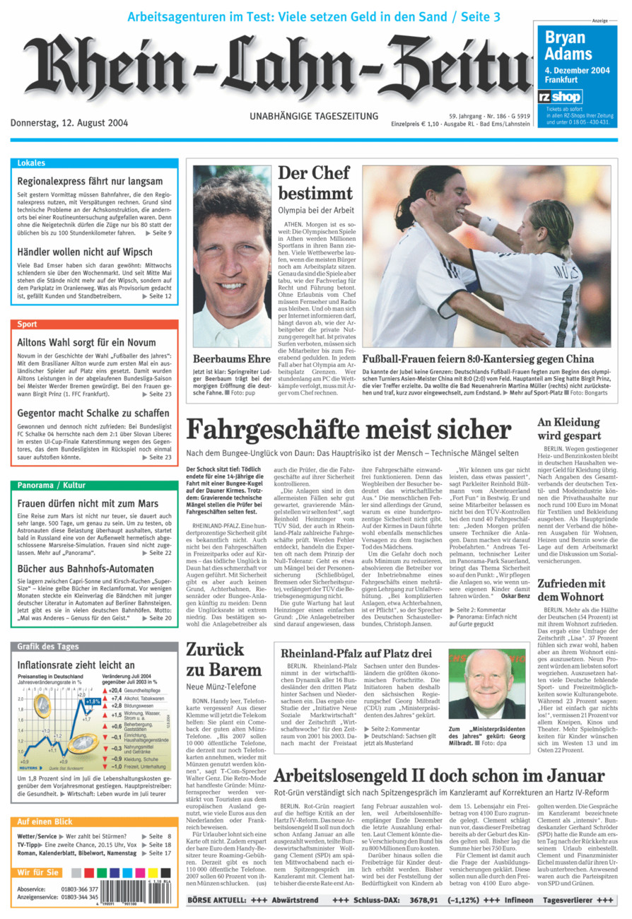 Rhein-Lahn-Zeitung vom Donnerstag, 12.08.2004