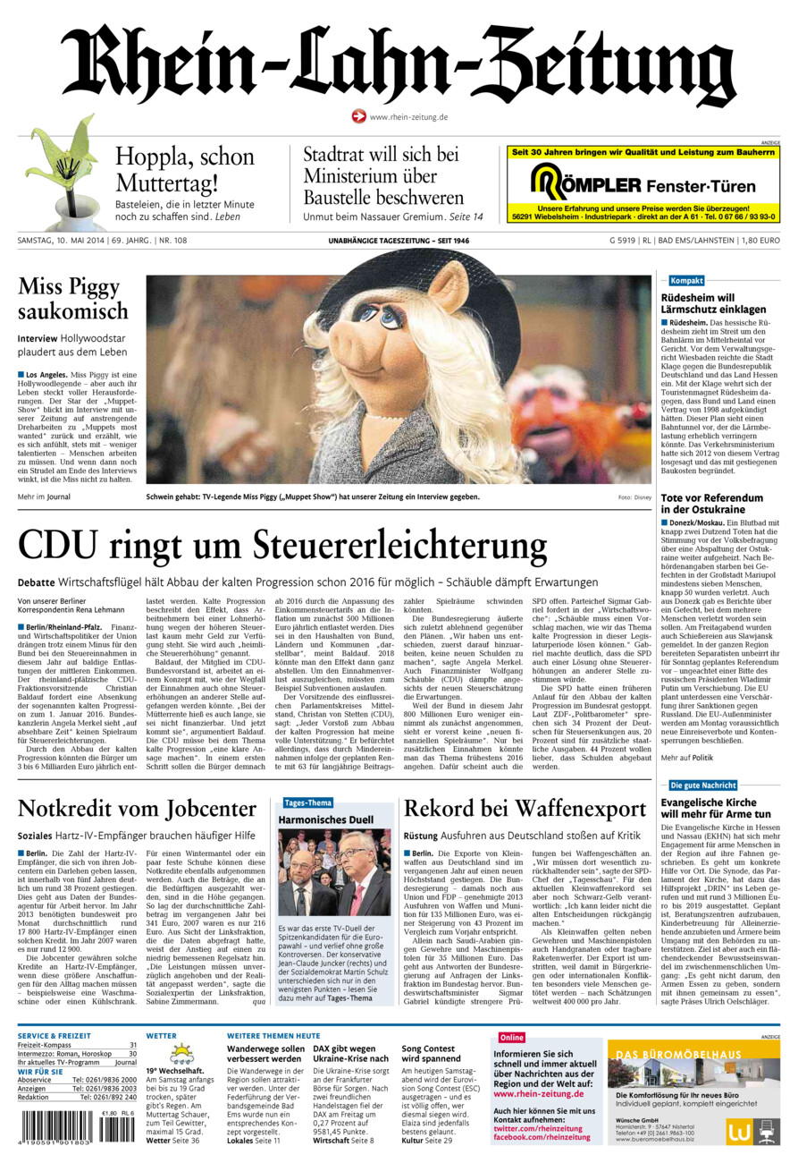 Rhein-Lahn-Zeitung vom Samstag, 10.05.2014