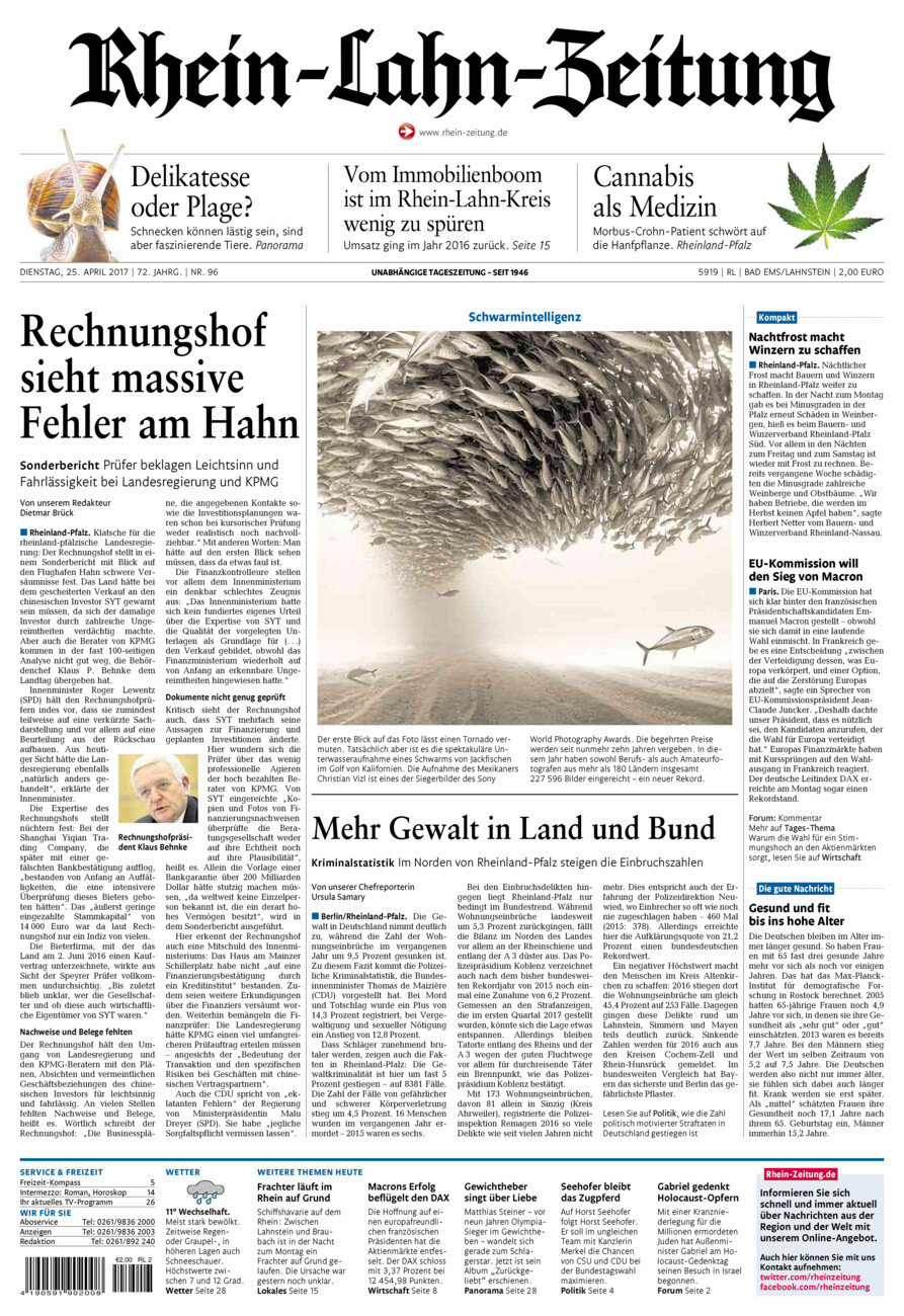 Rhein-Lahn-Zeitung vom Dienstag, 25.04.2017