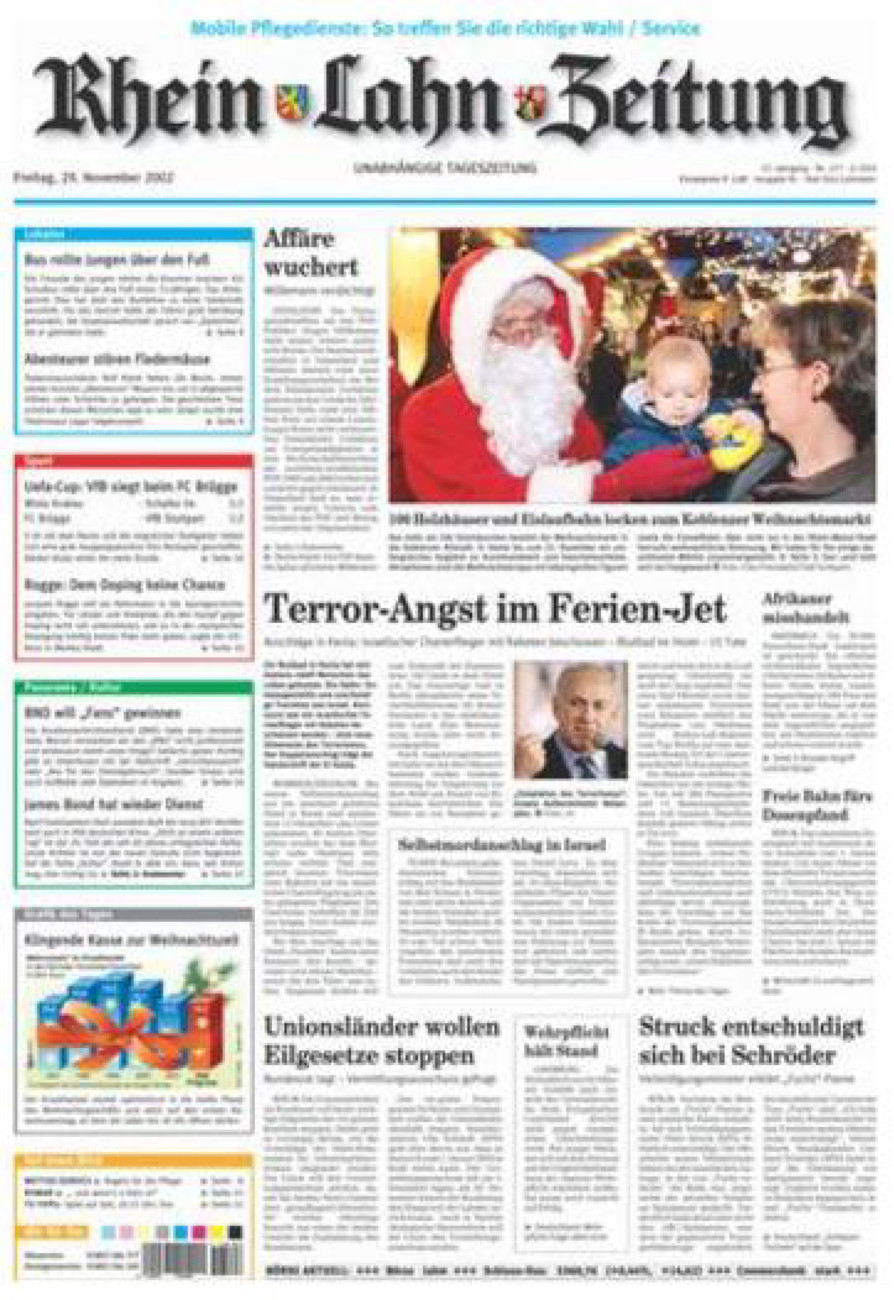 Rhein-Lahn-Zeitung vom Freitag, 29.11.2002