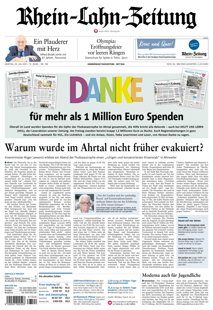 Rhein-Lahn-Zeitung vom Samstag, 24.07.2021