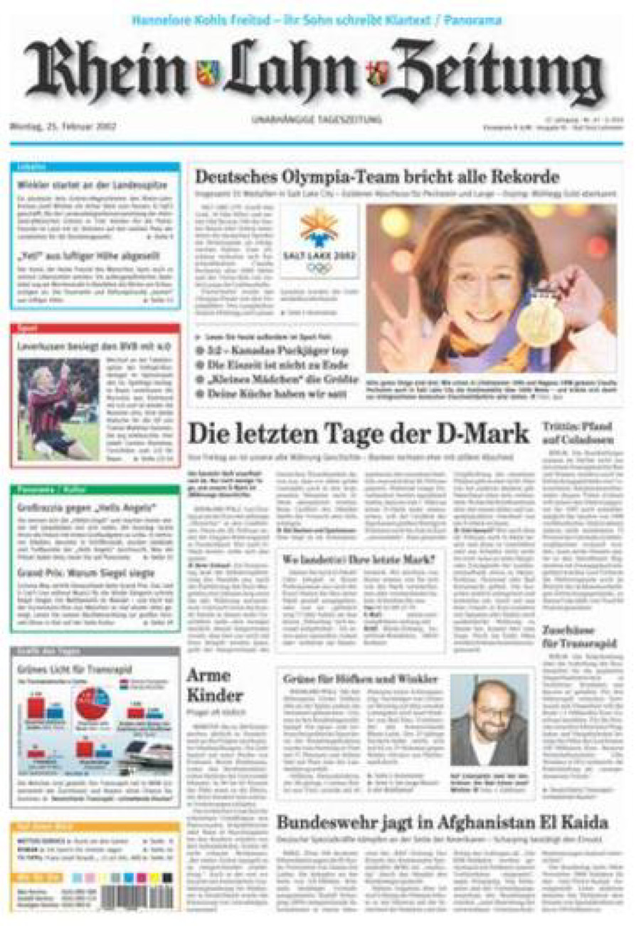 Rhein-Lahn-Zeitung vom Montag, 25.02.2002