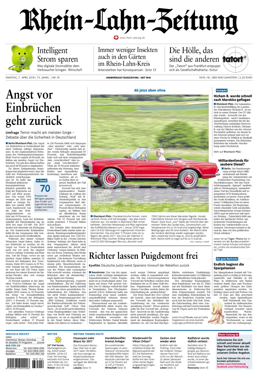 Rhein-Lahn-Zeitung vom Samstag, 07.04.2018