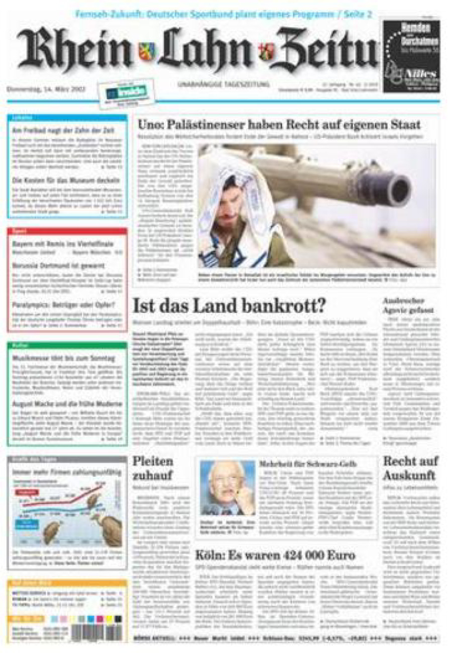 Rhein-Lahn-Zeitung vom Donnerstag, 14.03.2002