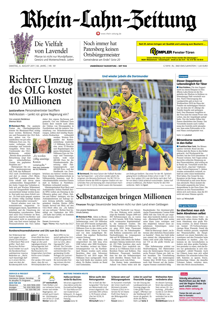Rhein-Lahn-Zeitung vom Samstag, 06.08.2011