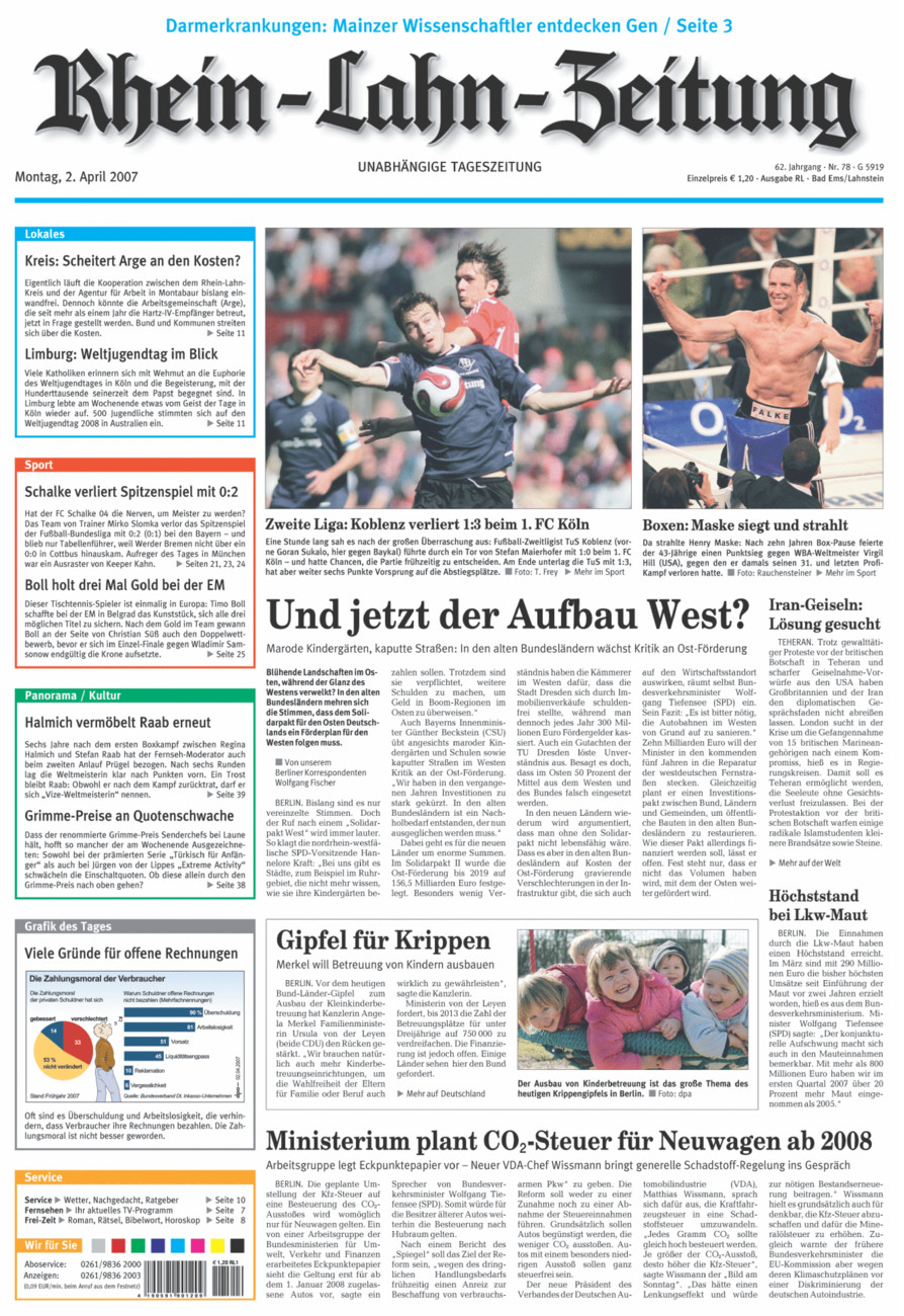 Rhein-Lahn-Zeitung vom Montag, 02.04.2007