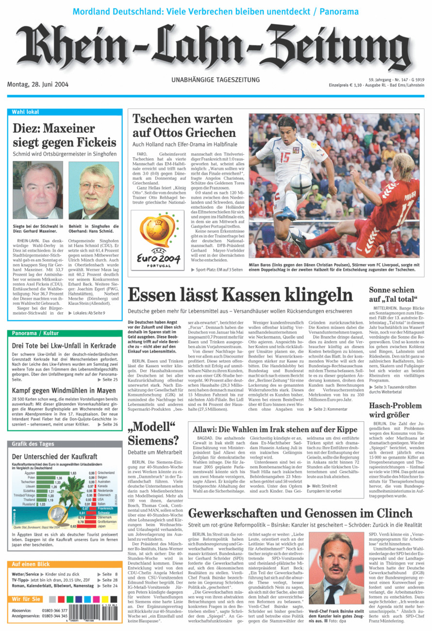 Rhein-Lahn-Zeitung vom Montag, 28.06.2004