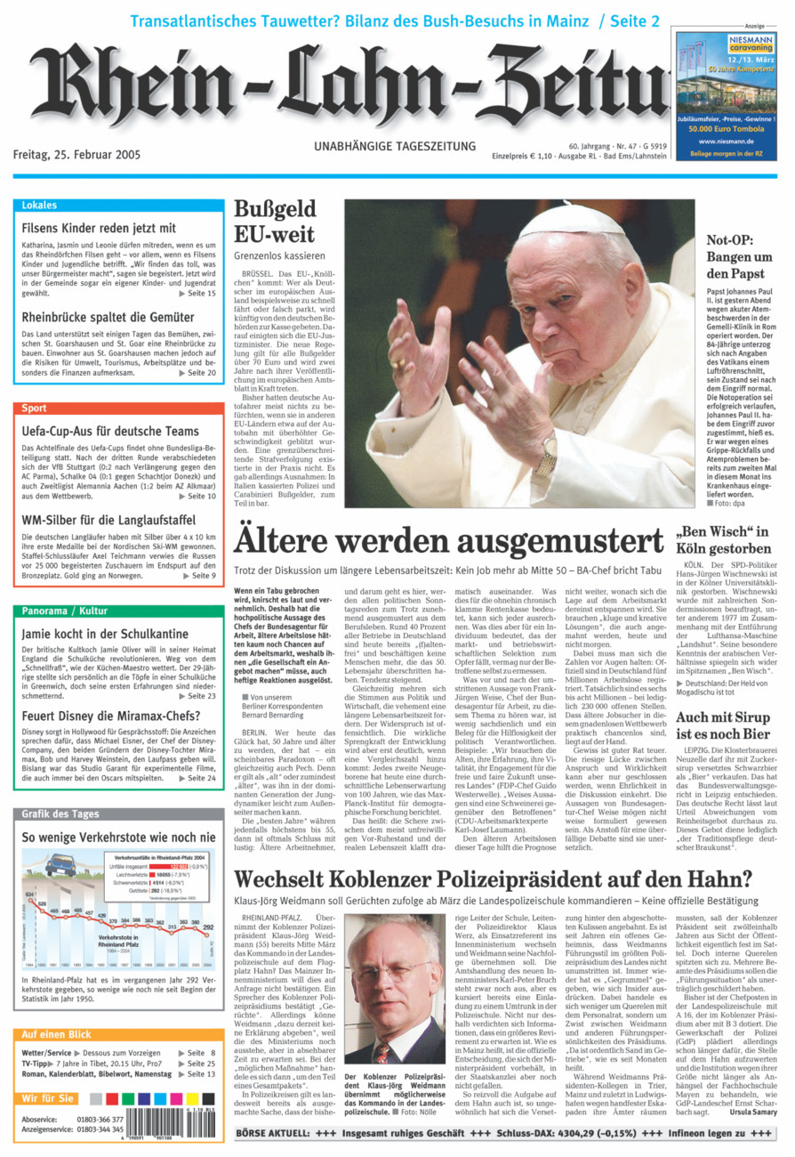 Rhein-Lahn-Zeitung vom Freitag, 25.02.2005