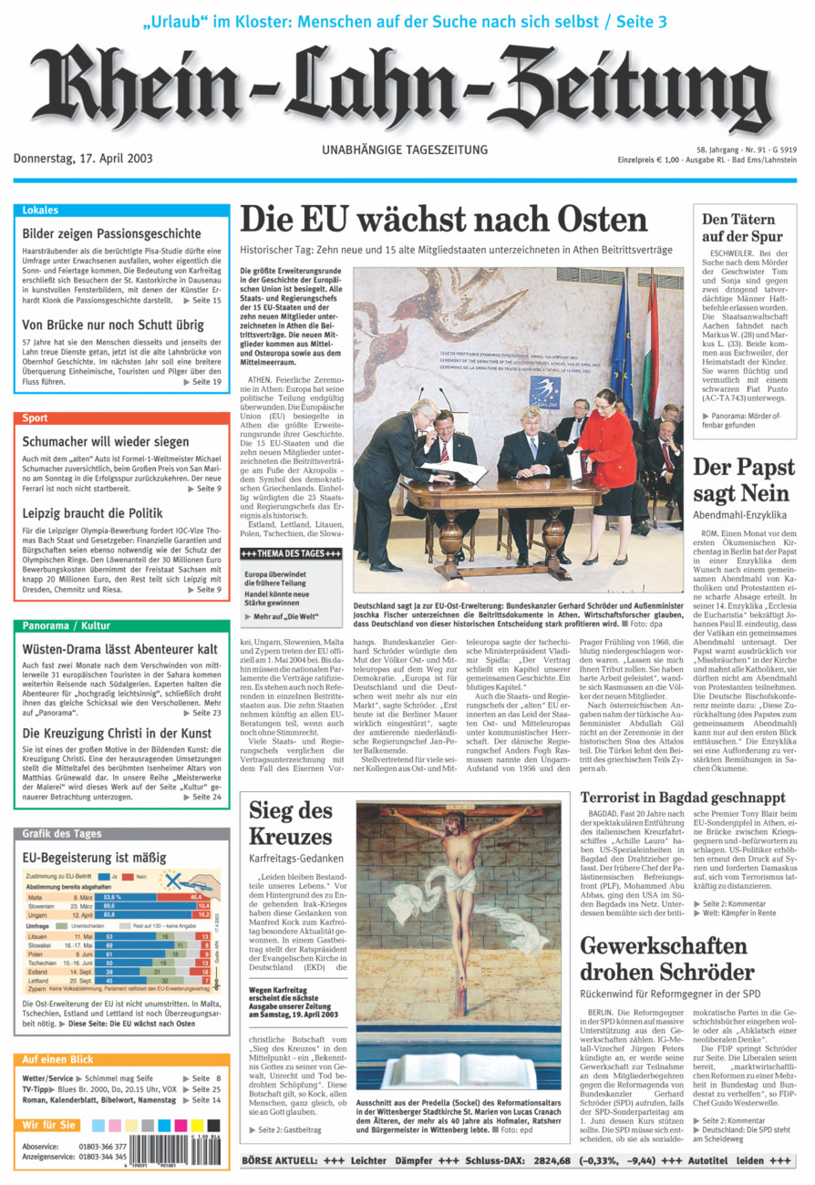 Rhein-Lahn-Zeitung vom Donnerstag, 17.04.2003