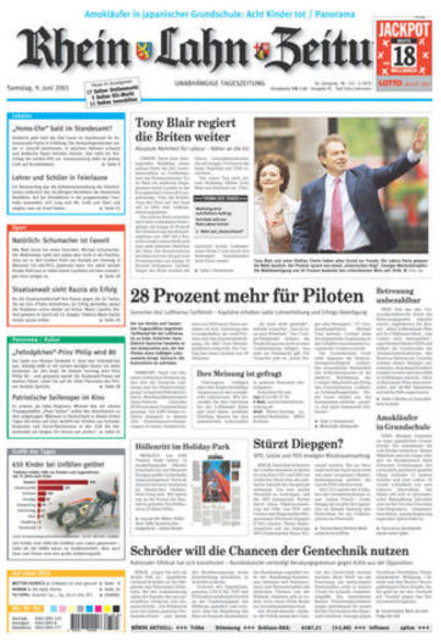 Rhein-Lahn-Zeitung vom Samstag, 09.06.2001