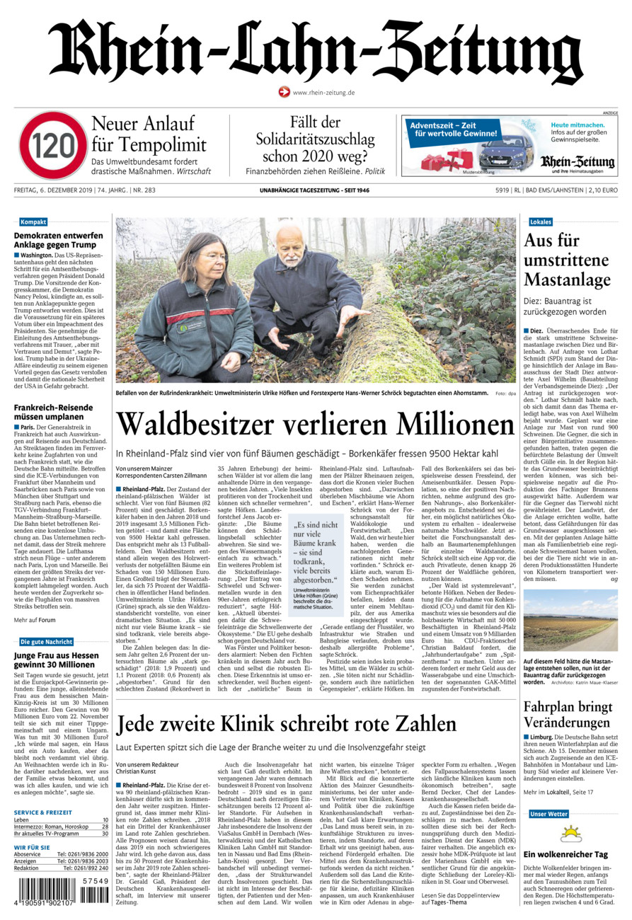 Rhein-Lahn-Zeitung vom Freitag, 06.12.2019
