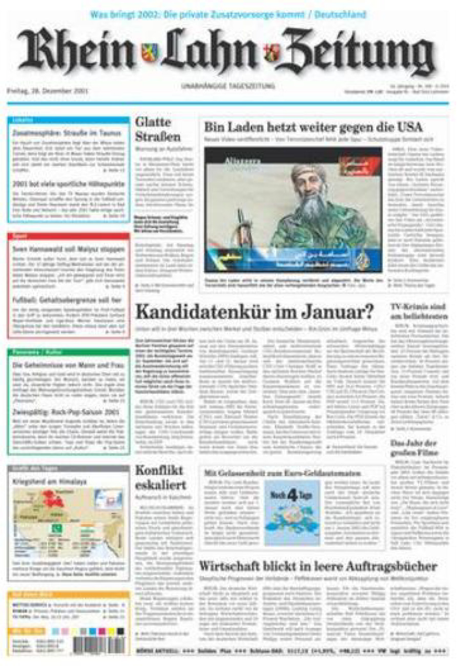 Rhein-Lahn-Zeitung vom Freitag, 28.12.2001