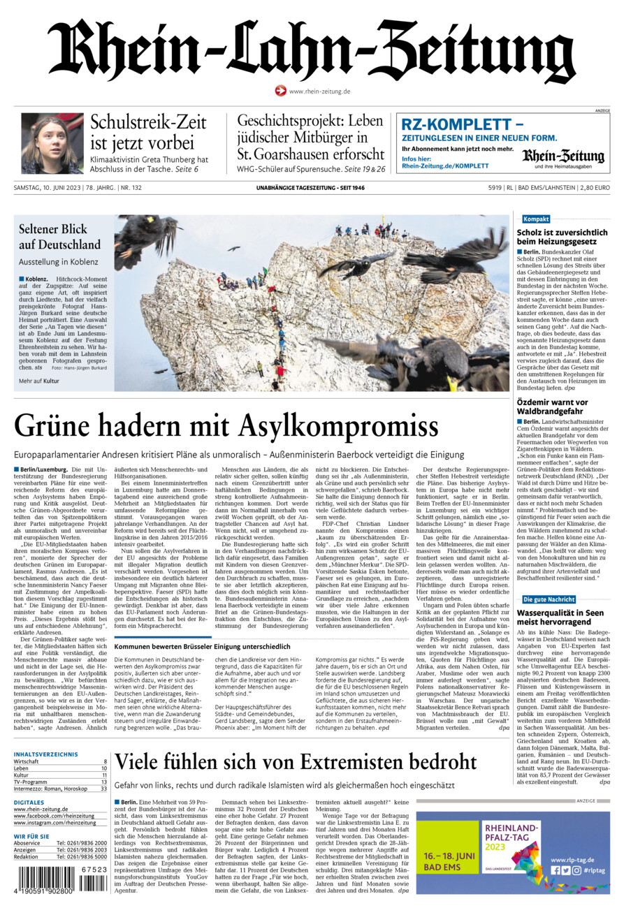 Rhein-Lahn-Zeitung vom Samstag, 10.06.2023