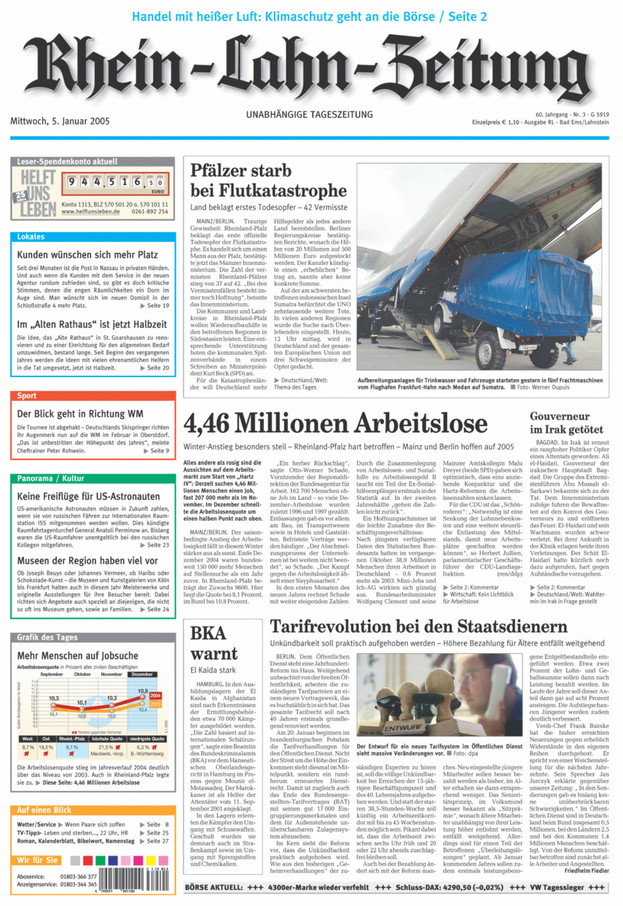 Rhein-Lahn-Zeitung vom Mittwoch, 05.01.2005