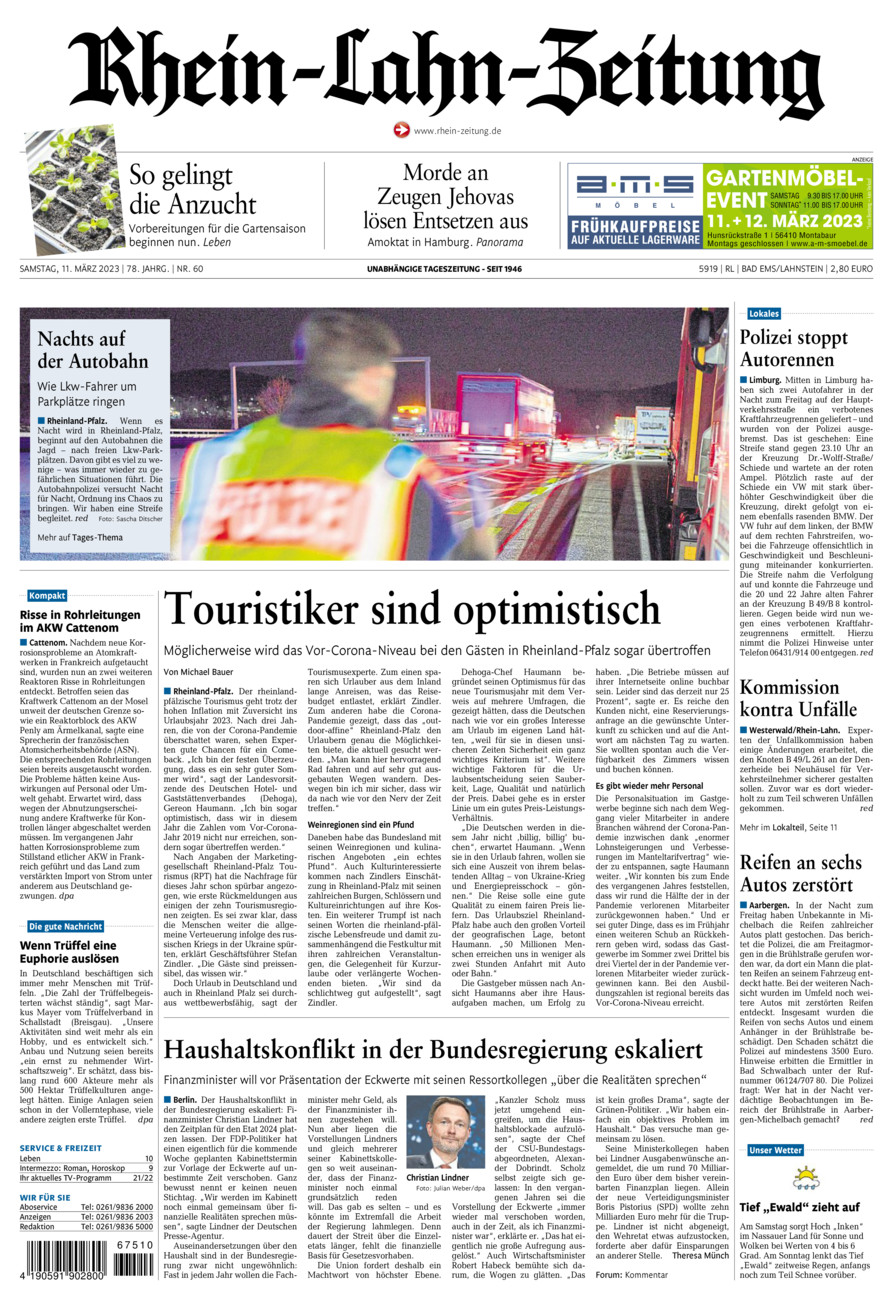 Rhein-Lahn-Zeitung vom Samstag, 11.03.2023