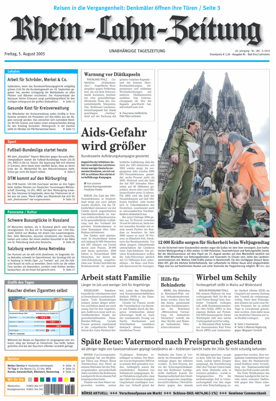 Rhein-Lahn-Zeitung vom Freitag, 05.08.2005