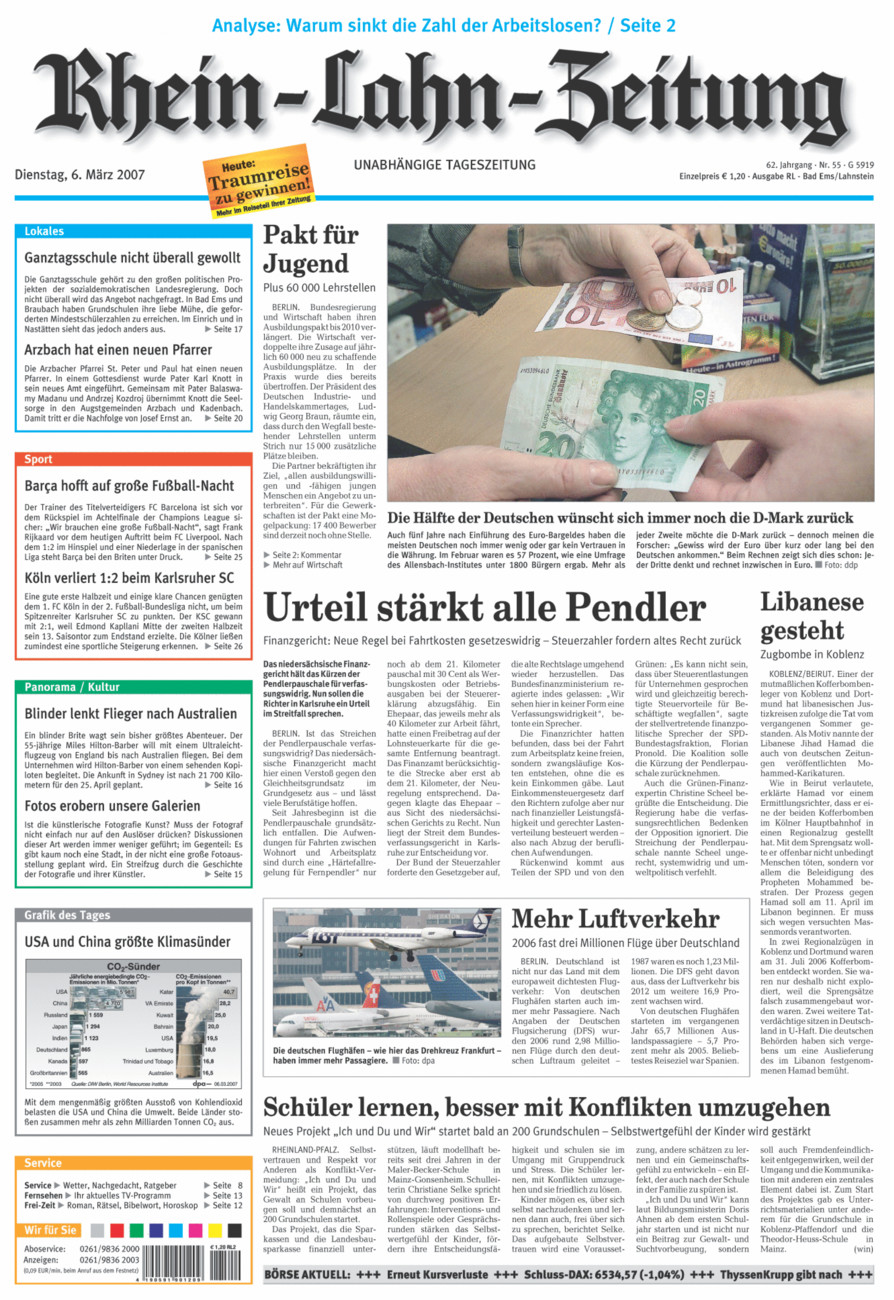 Rhein-Lahn-Zeitung vom Dienstag, 06.03.2007