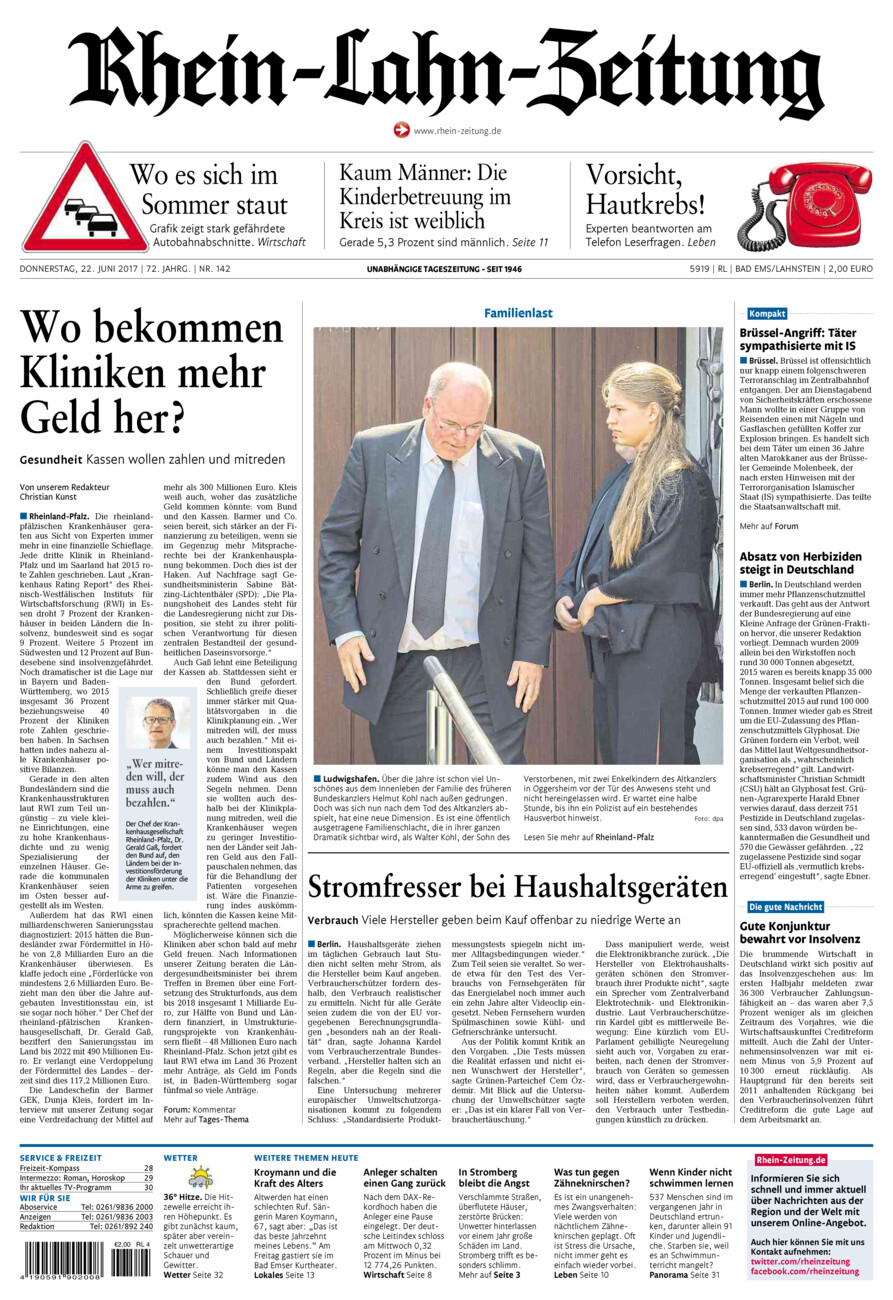 Rhein-Lahn-Zeitung vom Donnerstag, 22.06.2017