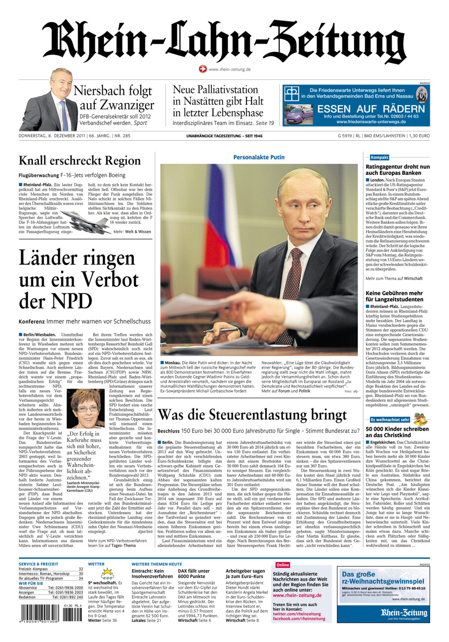 Rhein-Lahn-Zeitung vom Donnerstag, 08.12.2011