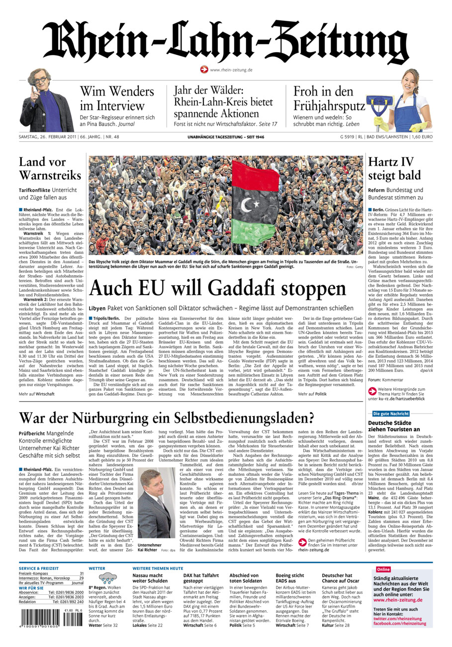 Rhein-Lahn-Zeitung vom Samstag, 26.02.2011