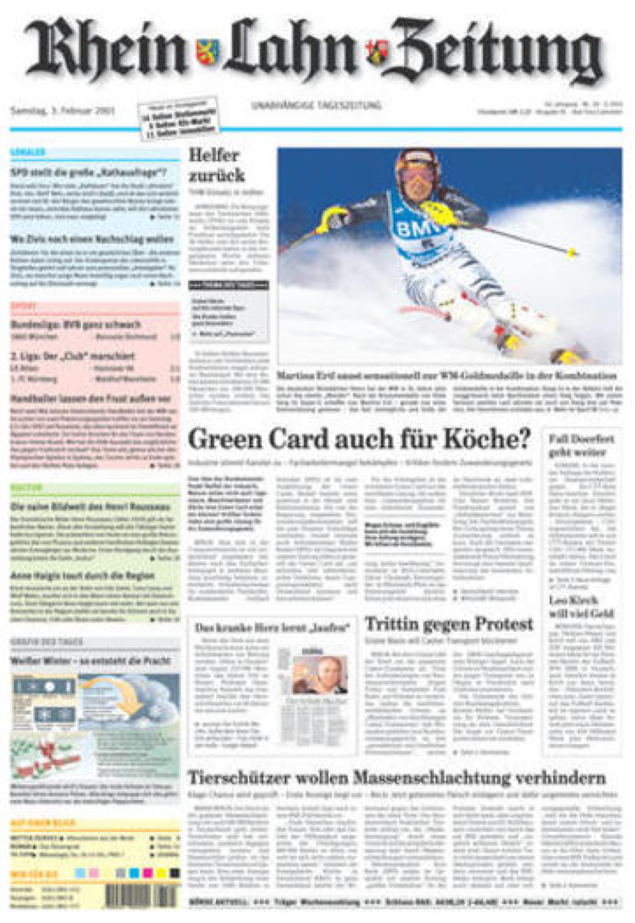 Rhein-Lahn-Zeitung vom Samstag, 03.02.2001