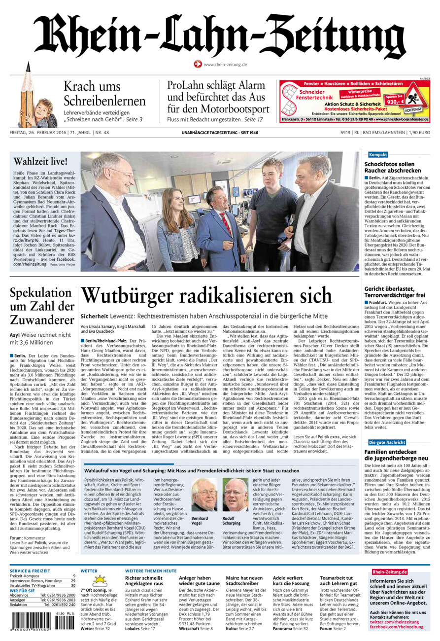 Rhein-Lahn-Zeitung vom Freitag, 26.02.2016