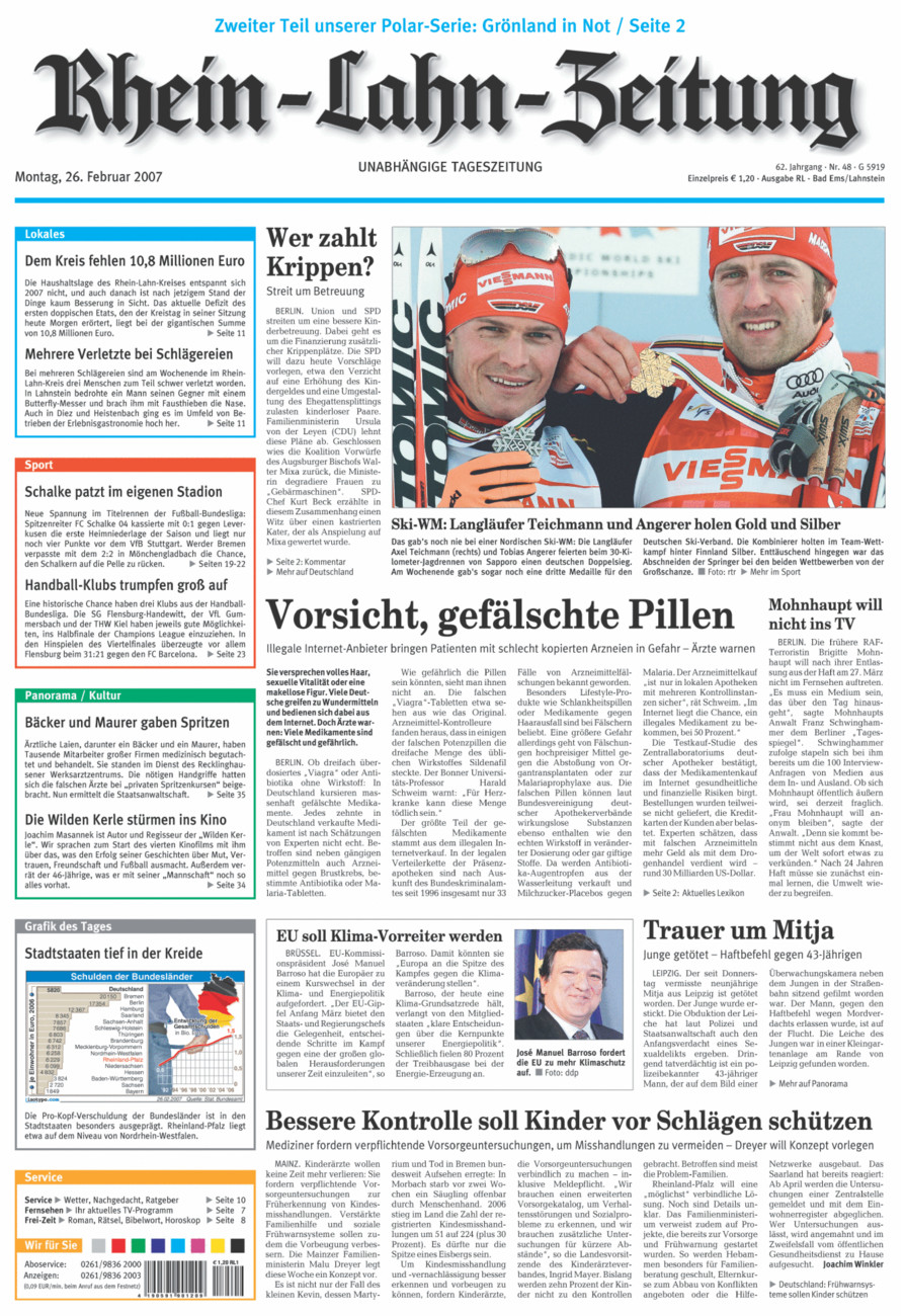 Rhein-Lahn-Zeitung vom Montag, 26.02.2007