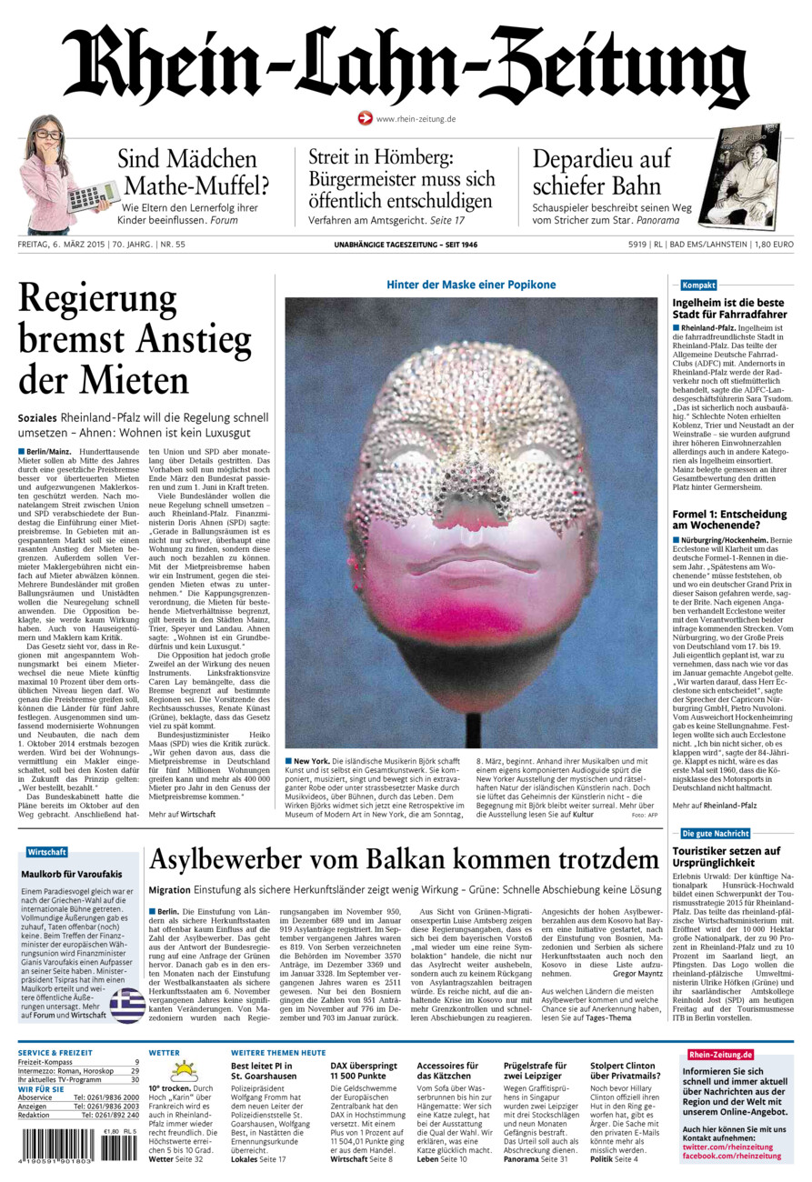 Rhein-Lahn-Zeitung vom Freitag, 06.03.2015