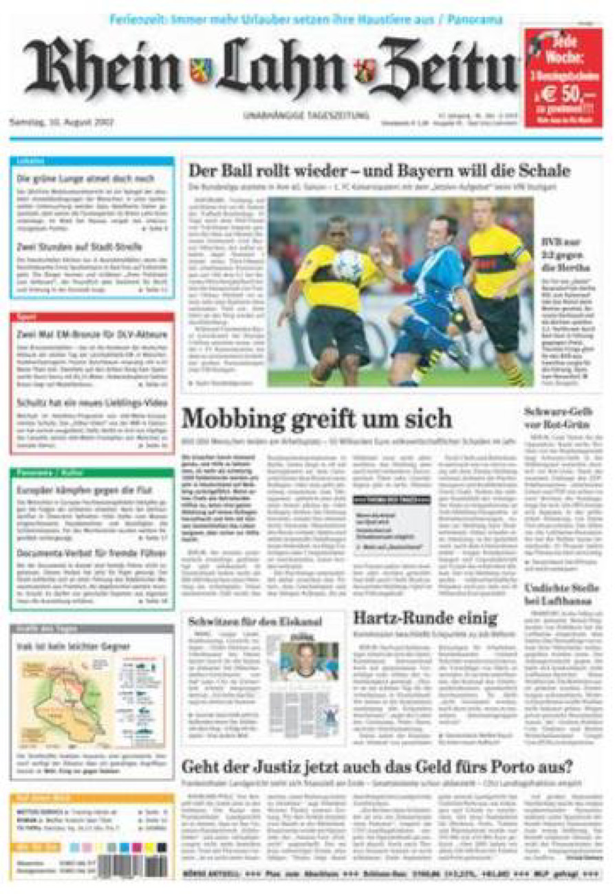 Rhein-Lahn-Zeitung vom Samstag, 10.08.2002