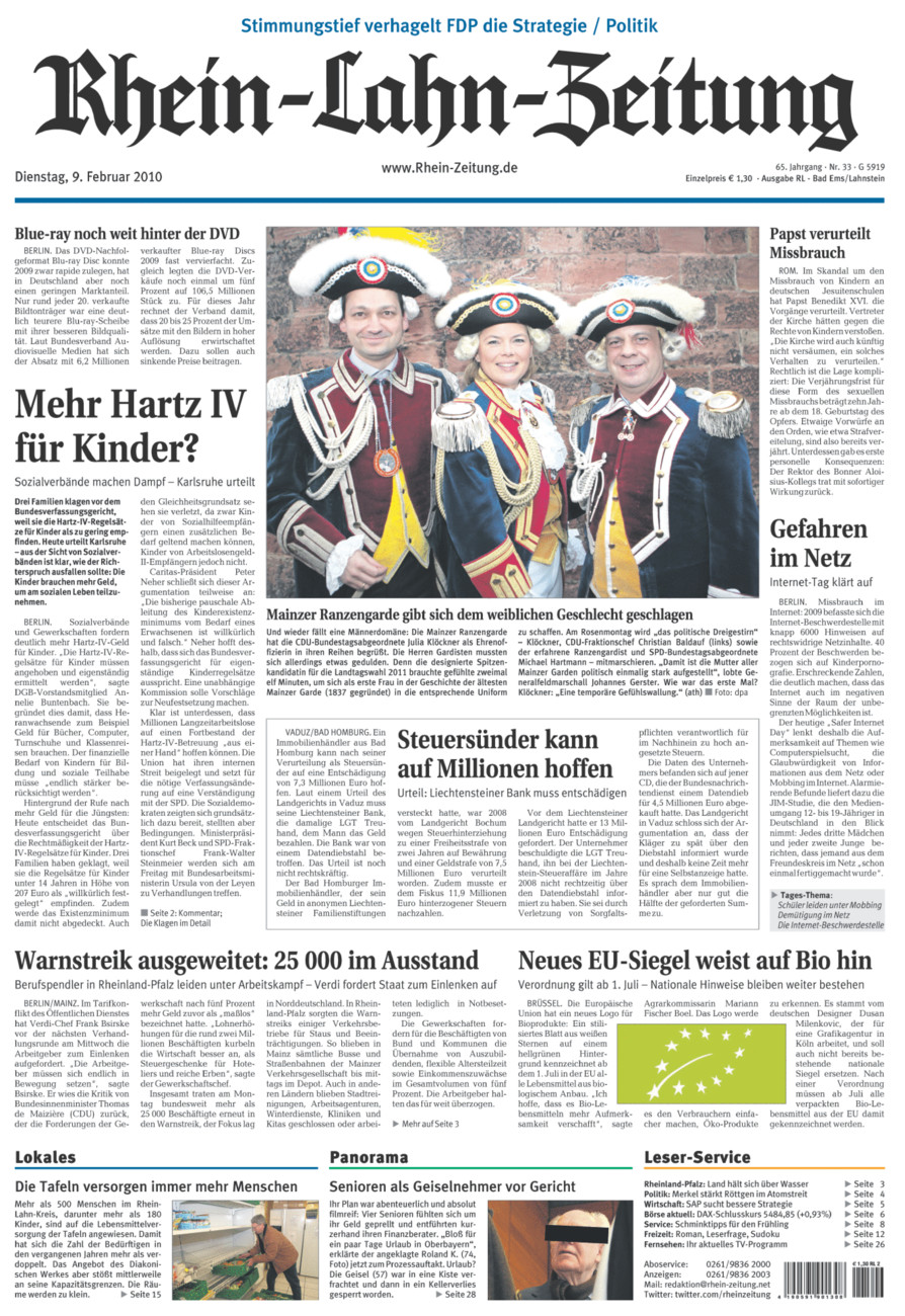 Rhein-Lahn-Zeitung vom Dienstag, 09.02.2010