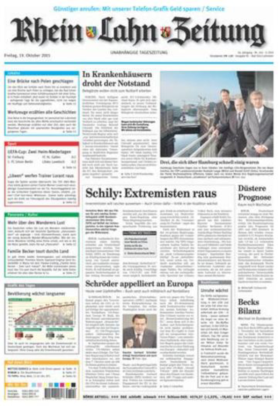 Rhein-Lahn-Zeitung vom Freitag, 19.10.2001
