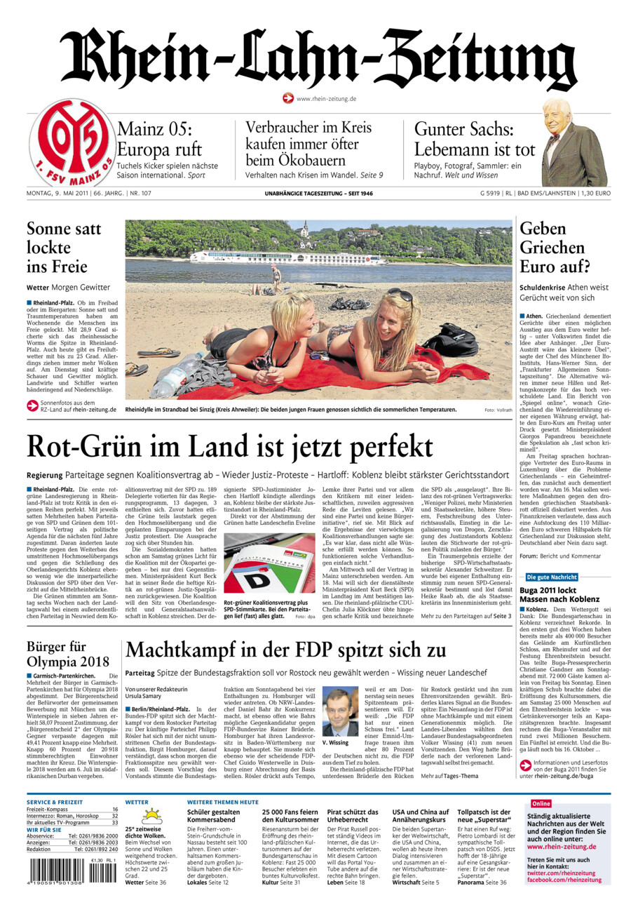 Rhein-Lahn-Zeitung vom Montag, 09.05.2011