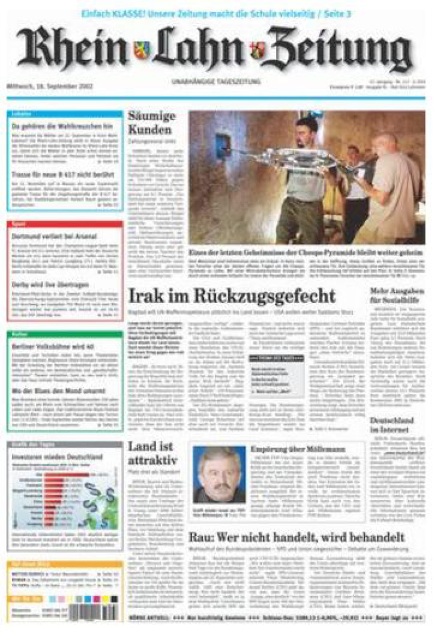 Rhein-Lahn-Zeitung vom Mittwoch, 18.09.2002