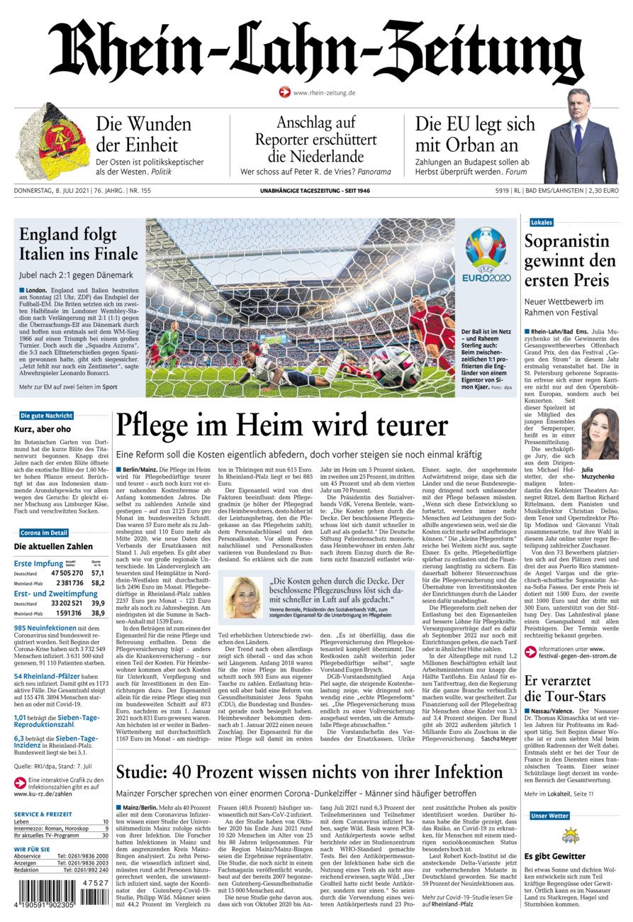 Rhein-Lahn-Zeitung vom Donnerstag, 08.07.2021
