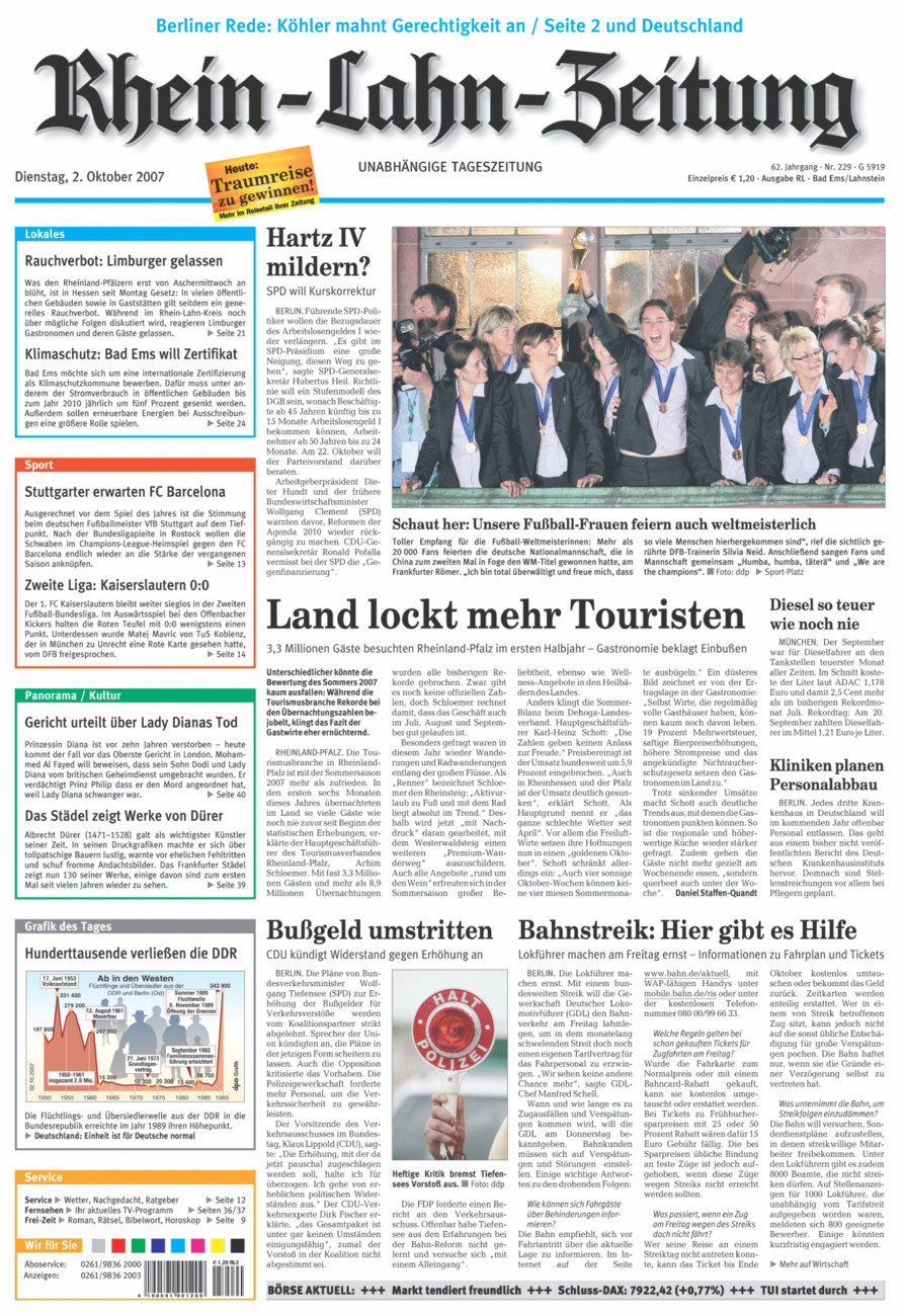 Rhein-Lahn-Zeitung vom Dienstag, 02.10.2007