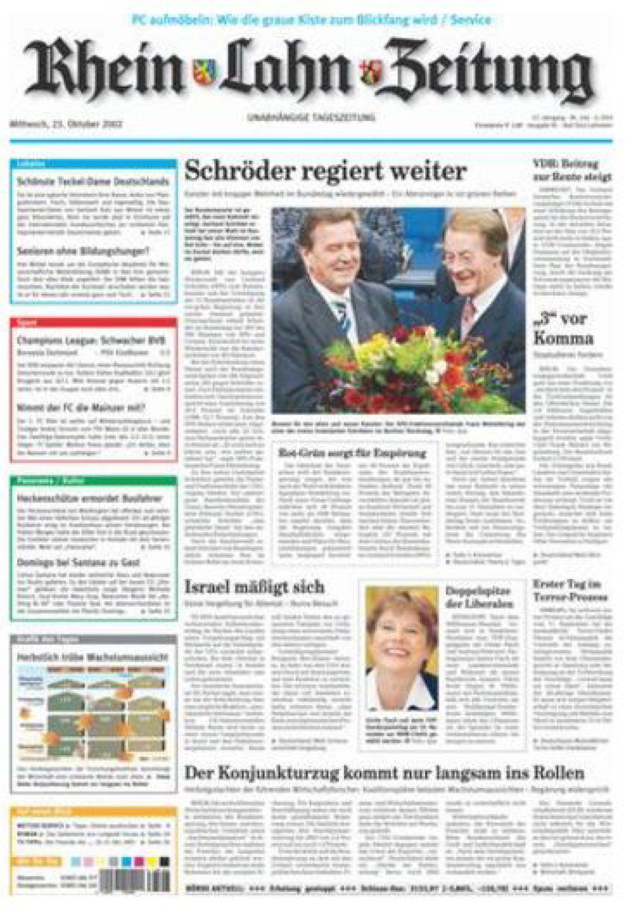 Rhein-Lahn-Zeitung vom Mittwoch, 23.10.2002