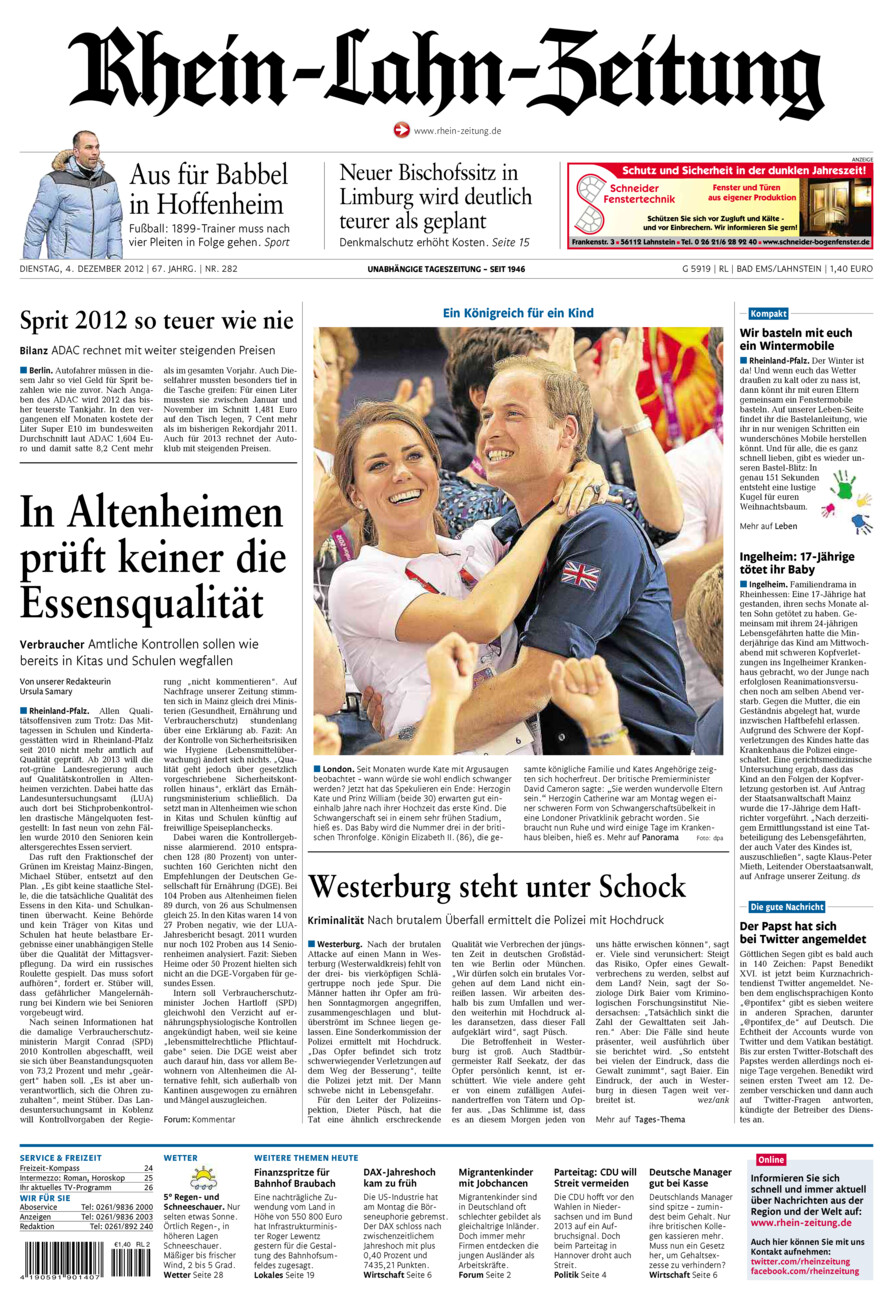 Rhein-Lahn-Zeitung vom Dienstag, 04.12.2012