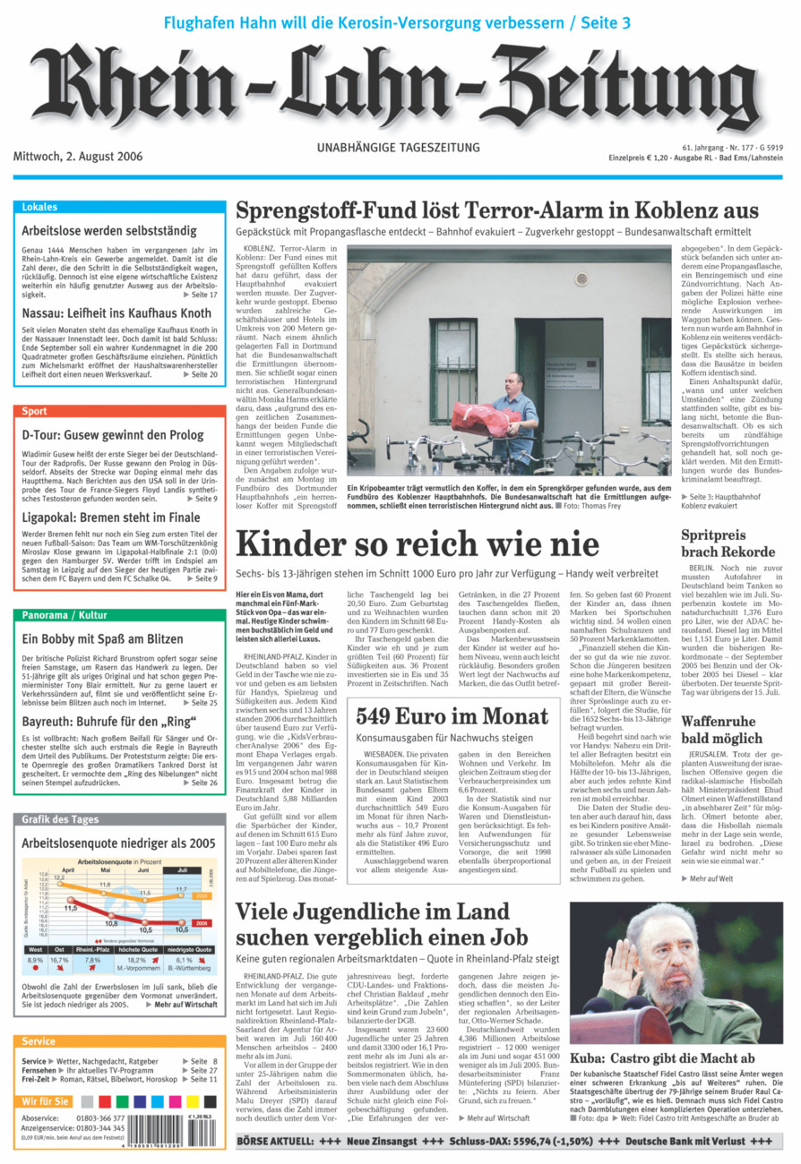 Rhein-Lahn-Zeitung vom Mittwoch, 02.08.2006