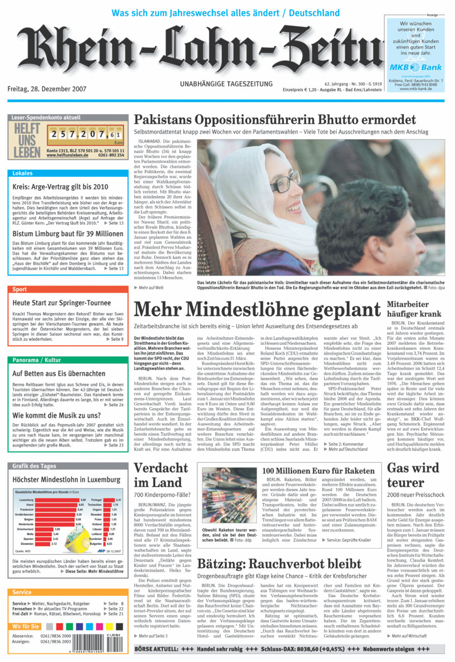 Rhein-Lahn-Zeitung vom Freitag, 28.12.2007